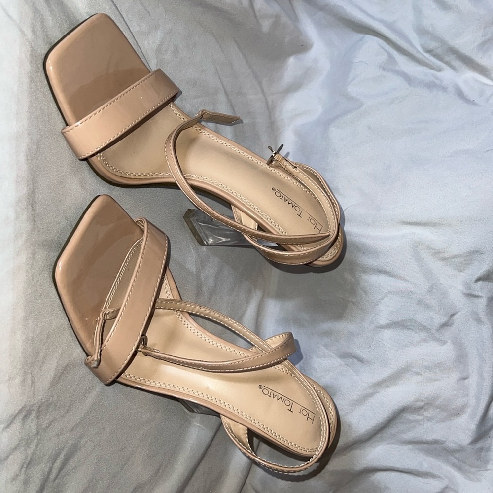 These are high heels with 4 inch heels. The color is nude